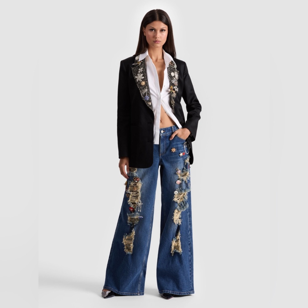 Alice Olivia ELNA EMBELLISHED BLAZER $1295 New - Picture 5 of 12